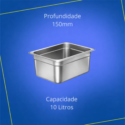 Cuba de 1/2 x 150mm de Profundidade Inox  - 32,5 x 26,5cm