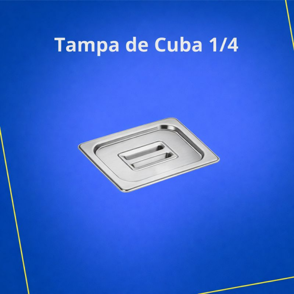 Tampa Para Cuba 1/4 Inox  - 26,5 x 16,2cm