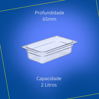 Cuba de 1/4 x 65mm de Profundidade Acrílica - 26,5 x 16,2cm
