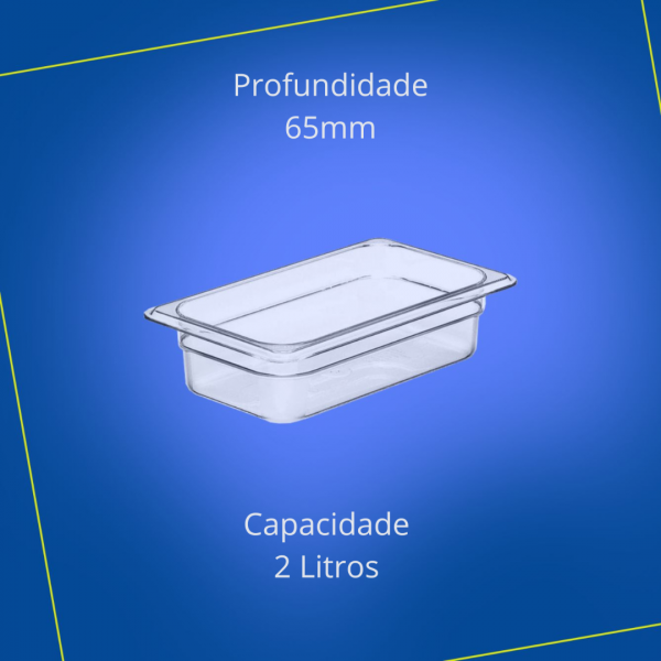 Cuba de 1/4 x 65mm de Profundidade Acrílica - 26,5 x 16,2cm