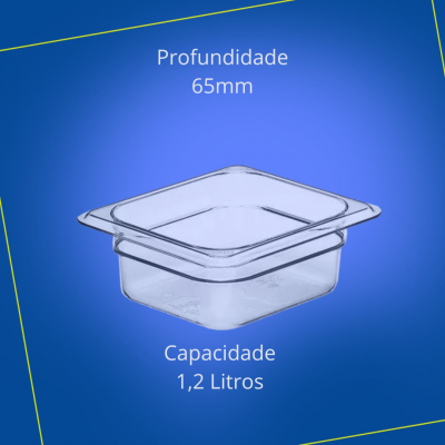 Cuba de 1/6 x 65mm de Profundidade Acrílica - 17,6 x 16,2cm