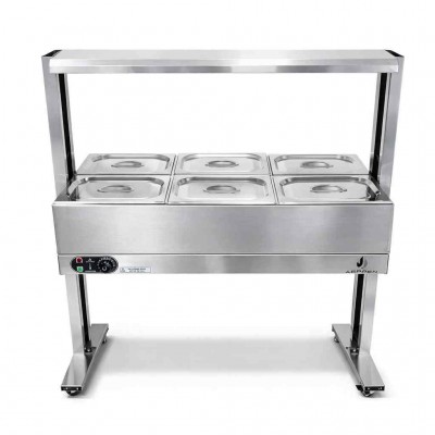 Buffet Elétrico 06 Cubas 1/2 com Rodizio - ZPBF06-R