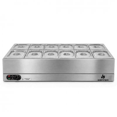 Buffet Elétrico 12 Cubas GN 1/2 x100mm | ZEPPER - ZPBF12