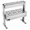 Buffet Quente e Frio 08 Cubas GN 1/2 x100mm com Rodízio | ZEPPER - ZPBFQF08-R