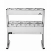 Buffet Quente e Frio 08 Cubas GN 1/2 x100mm com Rodízio | ZEPPER - ZPBFQF08-R